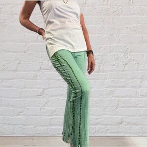 Green handmade yoga pants